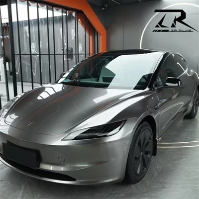 TPU Flydende Metal Sølv 7,5 Mil Car Color Change Wrap Film